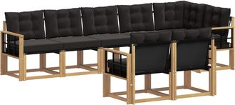 vidaXL Conjunto De Sof&aacute;s De Exterior 8 Uds. Blanco Y Negro Vidaxl