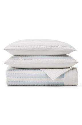 Boll & Branch Shoreline Quilt Set in White/seabreeze at Nordstrom, Size King/california King