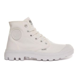 Palladium Lace-up Boots, male, White, 10 1/2 UK, White Mono Canvas Military-Inspired Ankle Boot
