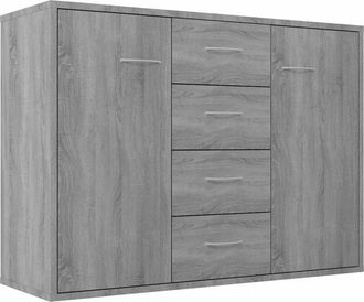 vidaXL Aparador De Madera Contrachapada Gris Sonoma 88x30x65 Cm Vidaxl