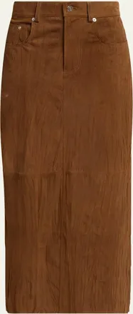 Proenza Schouler Nayah Textured Suede Maxi Skirt