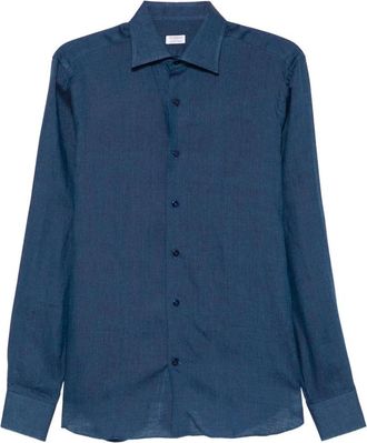 Borriello Camisa de Vestir de Manga Larga - Shirts - Hombre - Azul - 3XL