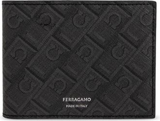 Ferragamo Monogram Portemonnee - Heren - Portefeuilles - Grijs - ONE Size - Leer - Accessoires
