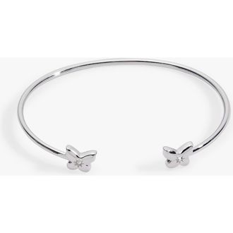 Alex and Ani Butterfly Crystal Flex Cuff in Silver at Nordstrom