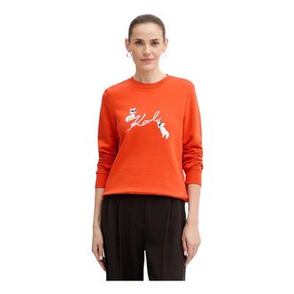 Karl Lagerfeld Ikon Signature Sweatshirt - Dames - Sweatshirts - Oranje - S - Hoodies & sweatvesten