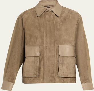 Giorgio Armani Suede Oversized Blouson Jacket