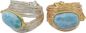 A Blonde and Her Bag Torrey Ring in Larimar- 14k Gold Fill / Sterling Silver