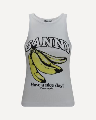 Ganni Banana cotton Tank Top Female XS