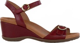 Dansko Womens Arielle Sandals In Red Glazed Kid Leather