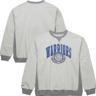 Mitchell & Ness Mens Mitchell & Ness Heather Gray Golden State Warriors Vintage Logo Pullover Sweatshirt at Nordstrom, Size Xxx-Large