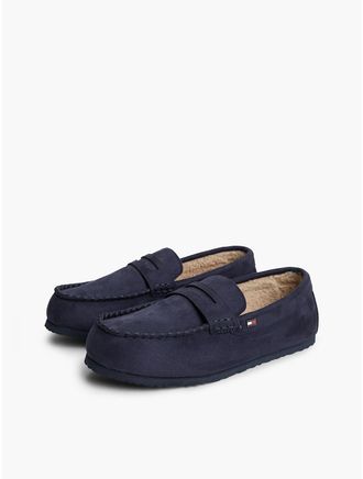 Tommy Hilfiger Mens Fleece-Lined Loafer Slipper - Navy Blue - US 11.5 / EU 45
