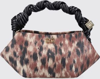 Ganni Borsa Mini Bow in poliestere stampa animalier