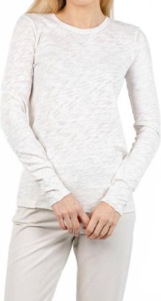 ATM Anthony Thomas Melillo Long Sleeve Destroyed Wash Tee In Seashell Silver