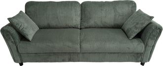 Concept Usine Sof&aacute; recto de 4 plazas de terciopelo acanalado verde
