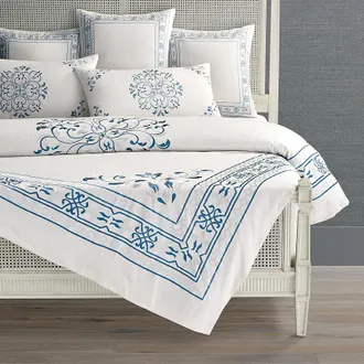 Frontgate Callan Embroidered Bedding Collection - Duvet Cover, Queen Duvet Cover - Frontgate