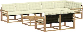 vidaXL Conjunto De Sof&aacute;s De Exterior 9 Uds. Blanco Y Crema Vidaxl