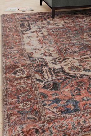 Kukoon Terracotta Distressed Washable & Liquid Repellent Living Room Area Rug | Size: 160 cm x 230 cm