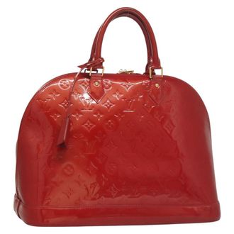 Louis Vuitton Alma Handbag Monogram Vernis Pink Patent_Leather Handbag (Pre-Owned)