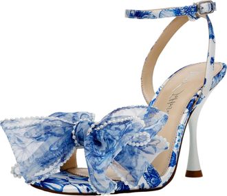 Betsey Johnson Womens Betsey Johnson Fawn White / Blue Floral SB-FAWNWB6