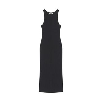 &Aacute;eron Ema Ribgebreide Maxi Jurk - Dames - Kleedjes - Zwart - S - Kleedjes