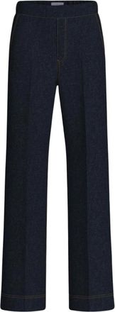 Emme Di Marella Struzzo Wijde Broek - Dames - Wijde Broeken - Blauw - L - Katoen - Broeken