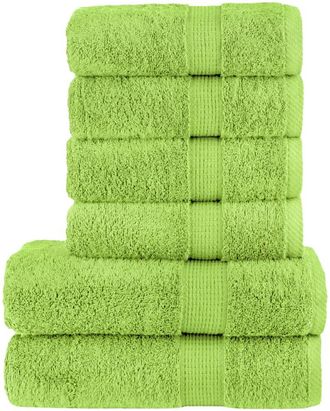 vidaXL Set Asciugamani Solund 6 Pz Verde Mela 600 Gsm - Vidaxl