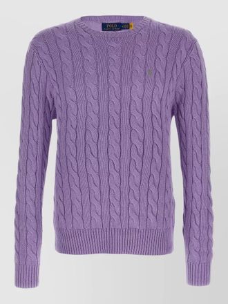 Polo Ralph Lauren cotton crewneck sweater cable knit ribbed trims