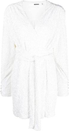 Rotate Witte Wrap Jurk - Dames - Wikkelkleedje - Wit - S - Kleedjes