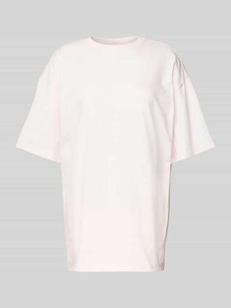 Review Oversized T-Shirt mit Label-Print in Rose, Gr&ouml;&szlig;e XS