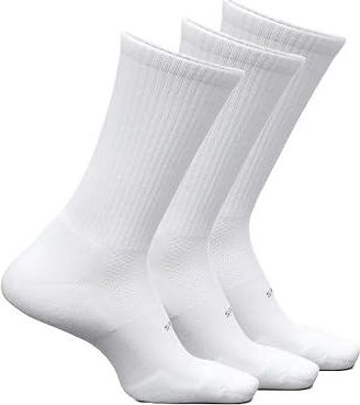 Feetures High Performance Cushion Crew 3-Pair Pack Crew Cut Socks Shoes White : MD (US Mens Shoe 6-8.5 - Womens Shoe 7-9.5)