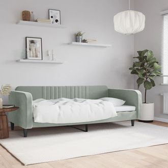 vidaXL Vidaxl - Sof&aacute; Cama Sin Colch&oacute;n Terciopelo Gris Claro 100x200 Cm