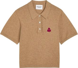 Isabel Marant Isabel Marant &eacute;toile Althea Logo-appliqu&eacute;d Cotton-blend Polo Shirt - Camel - 40 (UK12 / M)