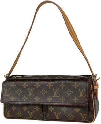 Louis Vuitton Tweedehands Canvas Louis Vuitton tassen - Dames - Vintage Schoudertas - Bruin - ONE Size - Vintage
