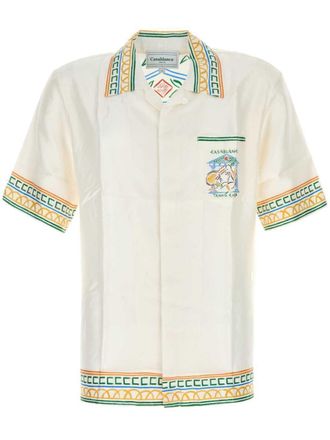 Casablanca graphic-print shirt - men - Silk - S - White