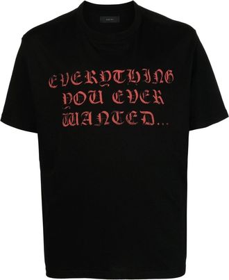 Amiri Everything slogan-print T-shirt - men - Cotton - L - Black