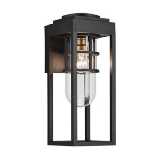 Elstead Lighting Aplique exterio, material compuesto, negro texturizado, H45.7cm