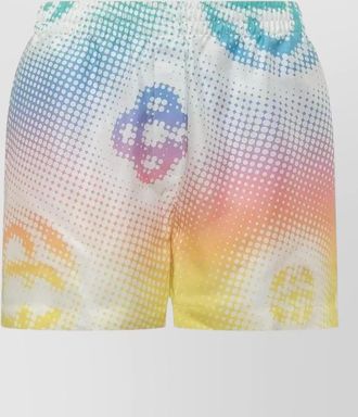 Casablanca silk relaxed-fit printed knee-length shorts