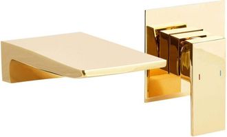 Beliani Beliani - Rubinetto miscelatore a parete monocomando per lavabo in ottone con finitura argento oro karuay