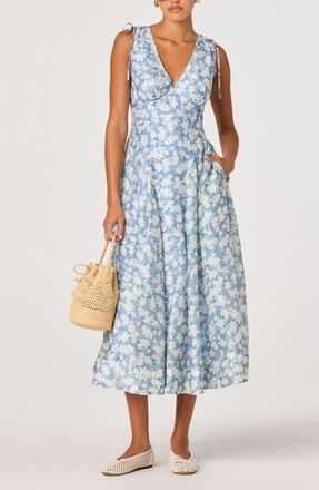 ASTR the Label Emmery Floral Dress in Blue Floral at Nordstrom, Size X-Small