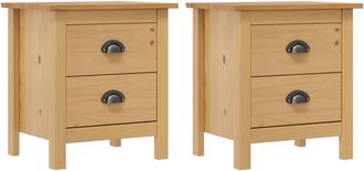 vidaXL Vidaxl - Mesitas De Noche Hill 2 Uds Madera Maciza De Pino 46x35x49,5 Cm
