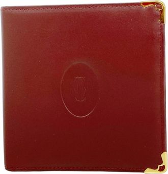 Cartier Bordeaux Leather Wallet (Bi-Fold) (Pre-Owned)