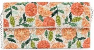 Collection XIIX Orange Beaded Flap Envelope Clutch in Orange Multi at Nordstrom Rack