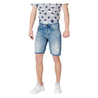 Antony Morato Denim Shorts, male, Blue, Size: W31 Stylish Cotton Shorts with Zip Pockets