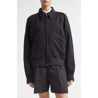 Maison Margiela Wool Gabardine Sports Jacket in Black at Nordstrom, Size 6 Us