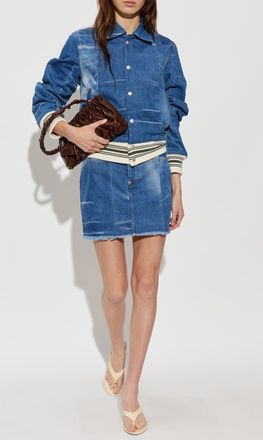 Kenzo Denim Jacket With vintage Effect, Womens, Blue