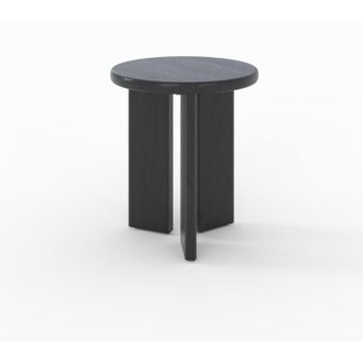Rendez-Vous Déco Rendez-vous Déco - Mesa auxiliar redonda de madera negra D40 cm - Néa