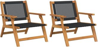 vidaXL Vidaxl - Muebles de jardín 2 pcs Negro 67 x 78 x 73cm