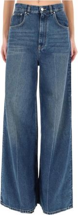 Stella McCartney High-Waisted Wide Leg Denim Jeans - Dames - Loose Fit Jeans - Blauw - W28 - Denim - Jeans