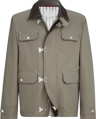 Brunello Cucinelli Water-resistant techno cotton outerwear in Military at Nordstrom, Size 48 It