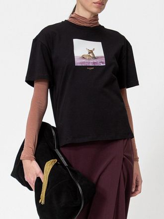 Twinset Dropped Shoulder Cotton T-shirt with Graphic Print